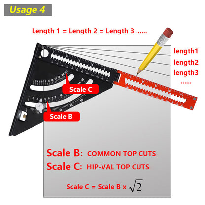 Multifunctional Folding Ruler Folding Triangle Ruler Scribing Ruler Angle Ruler