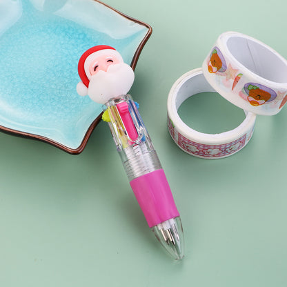 Christmas Mini Four-color Ballpoint Pen Color Pressing Pen