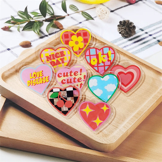 Acrylic Girl Heart Clip Stationery Fixed