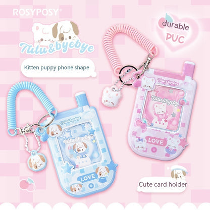 Kitten Puppy Cute Student Campus Bus Pass Document Folder