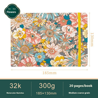 Feiluniao Watercolor Notebook Fabric Handmade Mini Portable Portable Character Sketch Hand Painted Graffiti Drawing Book