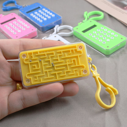 Student Mini Calculator Maze Color Keychain