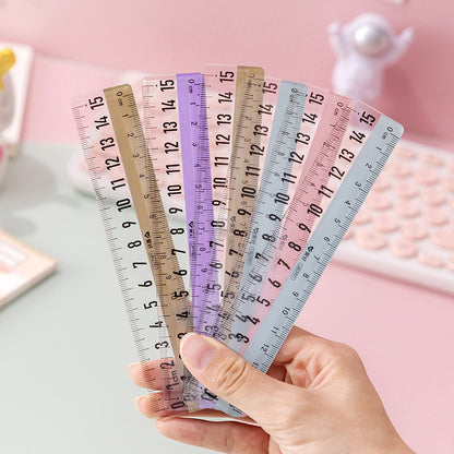 Warm Color Ruler 15cm Ruler Transparent Plastic
