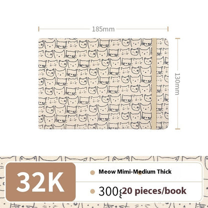 Feiluniao Watercolor Notebook Fabric Handmade Mini Portable Portable Character Sketch Hand Painted Graffiti Drawing Book