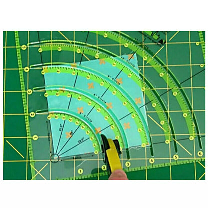 Ruler cloth art round fan ruler