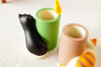 Cat Bird Stationery Storage Pen Holder