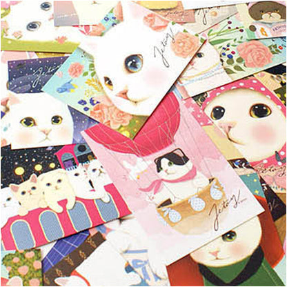 Cat Postcard Cartoon  Holiday Card Stationery