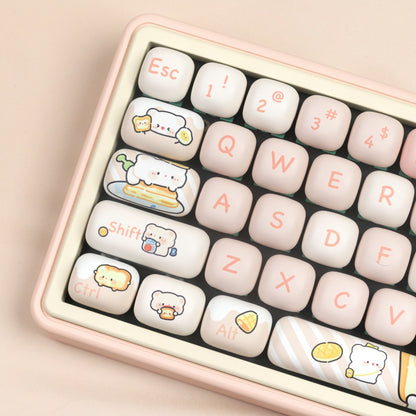 MOG Steamed Bread Key Cap Bread Bear Full Set PBT Sublimation