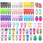 Hair Clips For Girls,100 Pcs No Slip Metal Snap, Barrettes For Kids Teens Women, Cute Candy Color Cartoon Design Hair Pins Animals Fruits Crowns Stars