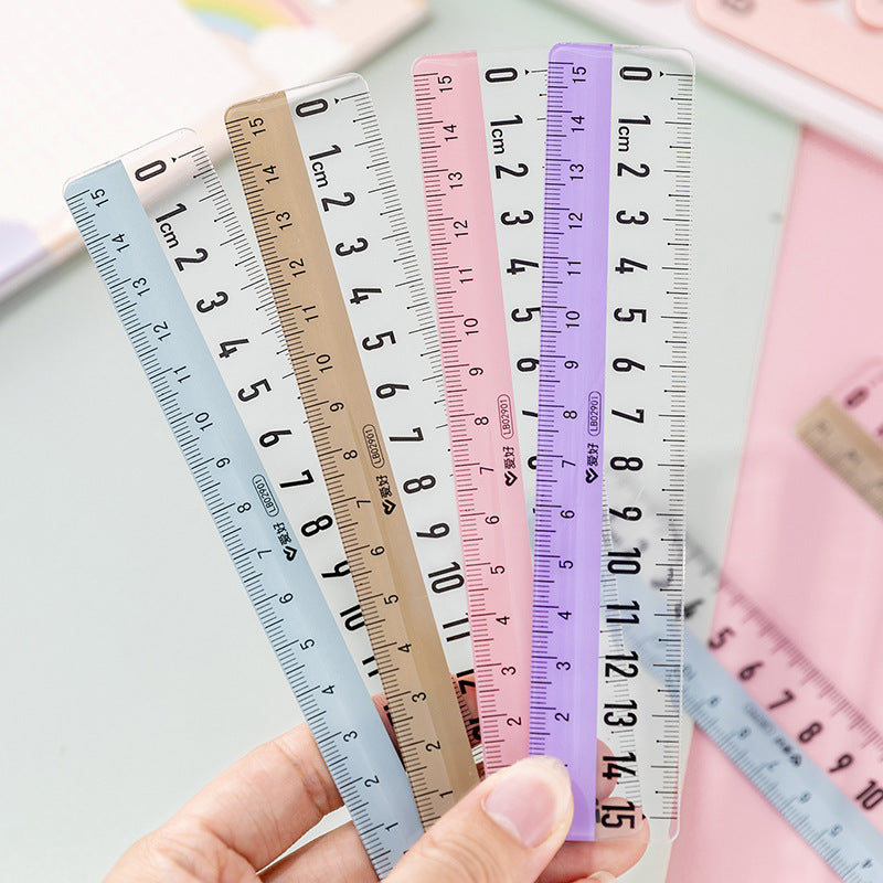 Warm Color Ruler 15cm Ruler Transparent Plastic