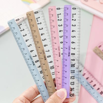 Warm Color Ruler 15cm Ruler Transparent Plastic