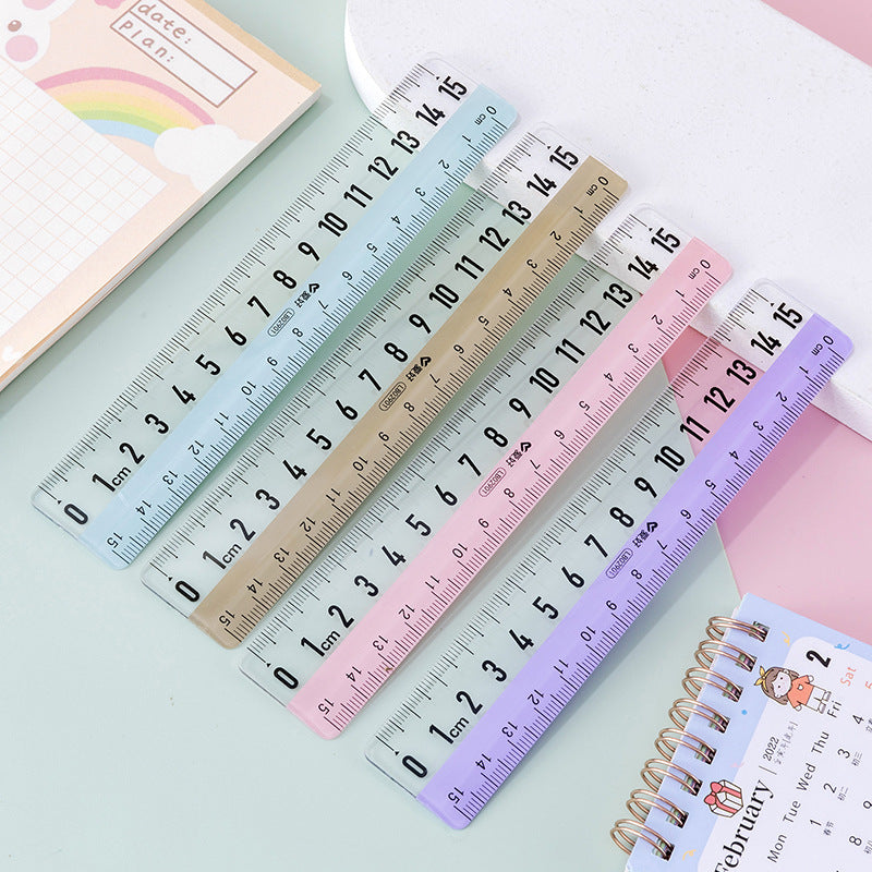 Warm Color Ruler 15cm Ruler Transparent Plastic
