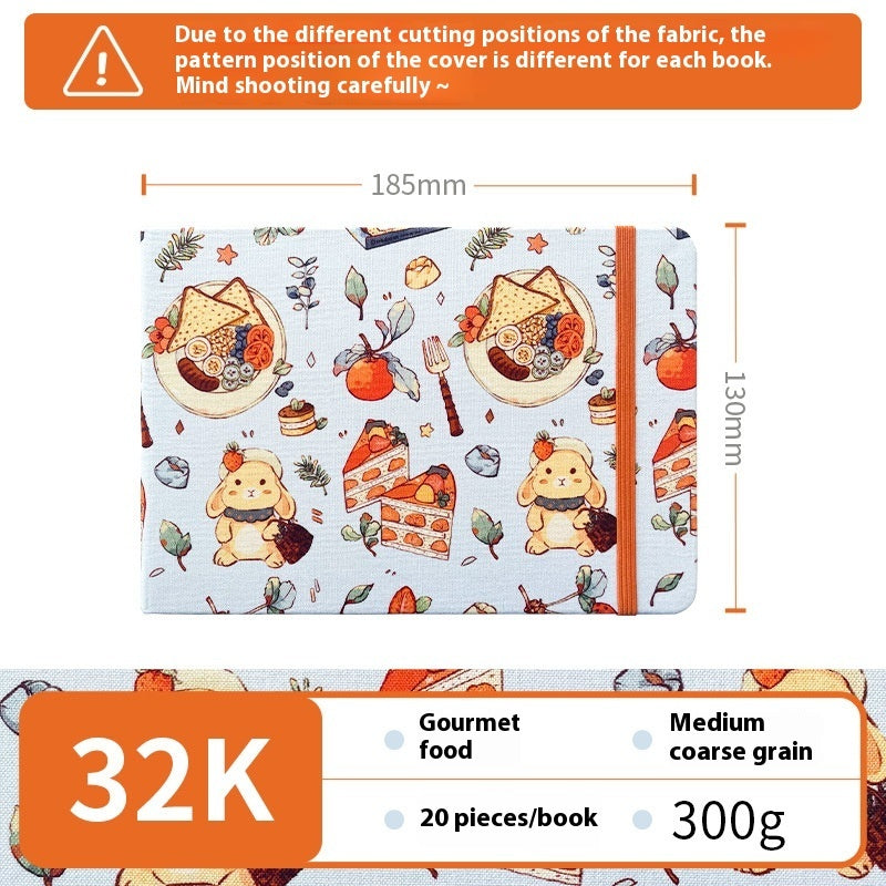 Feiluniao Watercolor Notebook Fabric Handmade Mini Portable Portable Character Sketch Hand Painted Graffiti Drawing Book