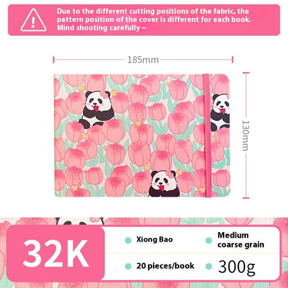 Feiluniao Watercolor Notebook Fabric Handmade Mini Portable Portable Character Sketch Hand Painted Graffiti Drawing Book