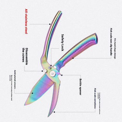 Multifunctional Kitchen All-steel Probable Separation Stainless Steel Scissor Bone Scissors