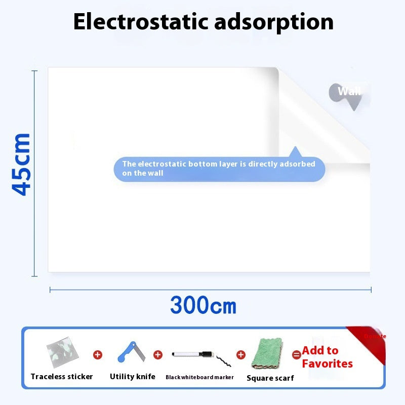 Plastic Electrostatic Adsorption Whiteboard Wall Sticker