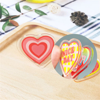 Acrylic Girl Heart Clip Stationery Fixed