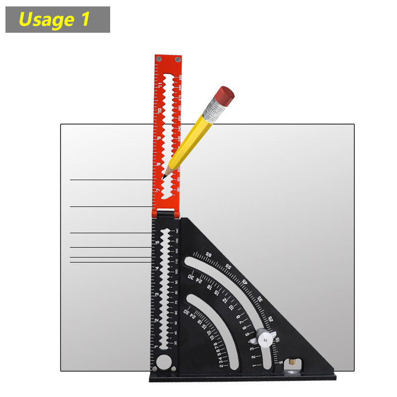 Multifunctional Folding Ruler Folding Triangle Ruler Scribing Ruler Angle Ruler