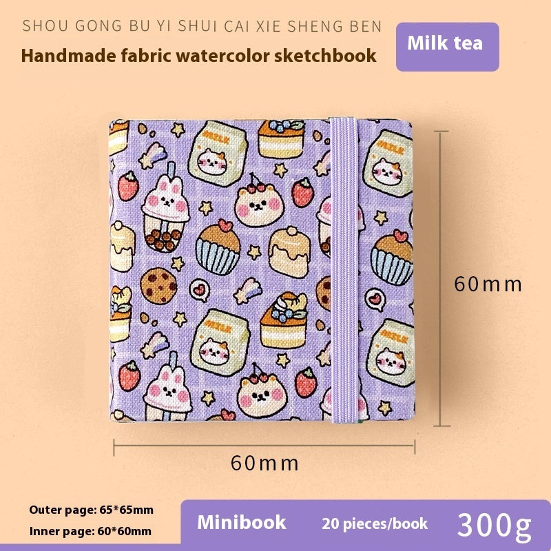 Feiluniao Watercolor Notebook Fabric Handmade Mini Portable Portable Character Sketch Hand Painted Graffiti Drawing Book