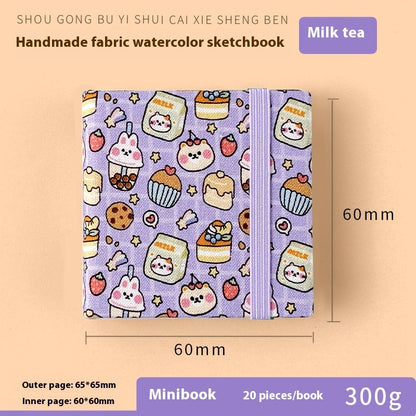 Feiluniao Watercolor Notebook Fabric Handmade Mini Portable Portable Character Sketch Hand Painted Graffiti Drawing Book