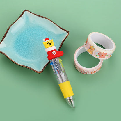 Christmas Mini Four-color Ballpoint Pen Color Pressing Pen
