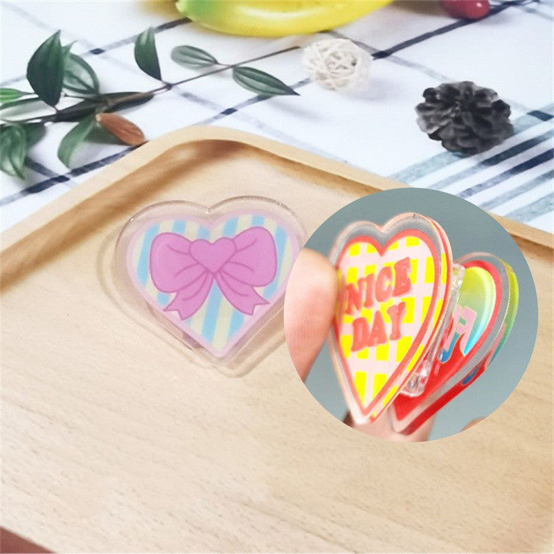 Acrylic Girl Heart Clip Stationery Fixed