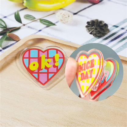 Acrylic Girl Heart Clip Stationery Fixed