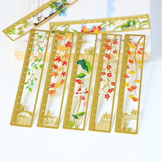 Ruler Metal Bookmark Drawing Straight Ruler