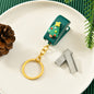 Christmas Cute Cartoon Mini Stapler Student Small Stapler With Keychain
