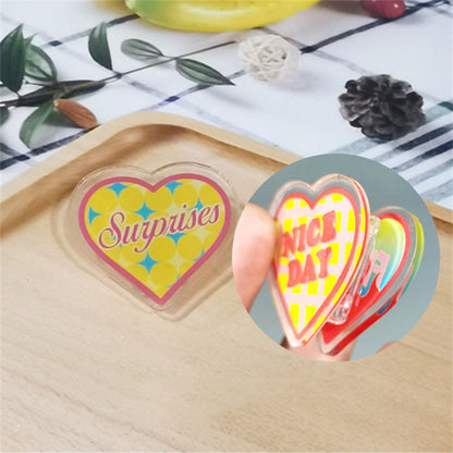 Acrylic Girl Heart Clip Stationery Fixed