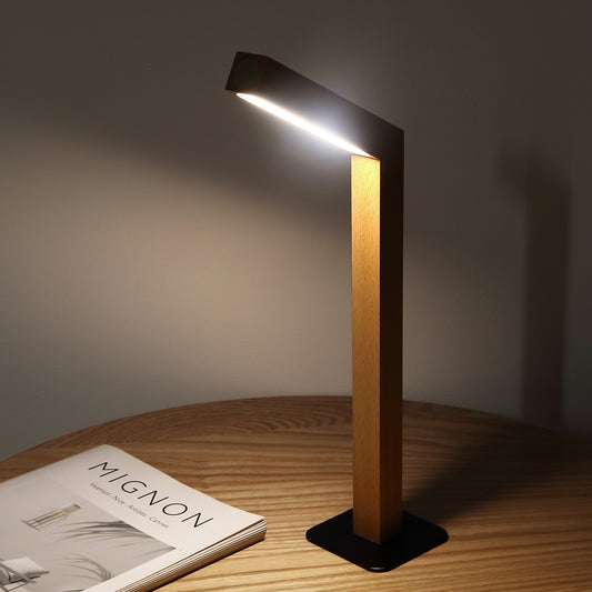 Desk LED Light Learning Reading Dormitory Rotating Solid Wood Bedside Wall Lamp