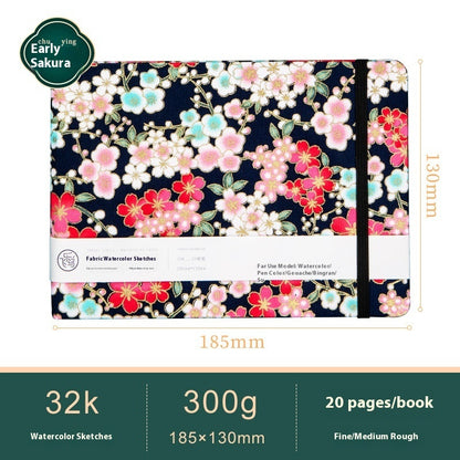 Feiluniao Watercolor Notebook Fabric Handmade Mini Portable Portable Character Sketch Hand Painted Graffiti Drawing Book